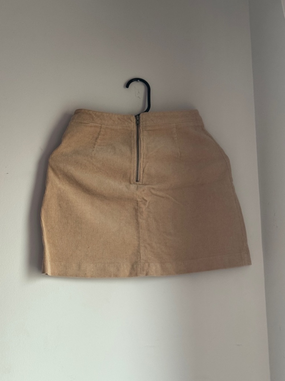 Forever 21 Tan Corduroy Mini Skirt with Front Zip